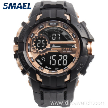 smael men LED digital clock wristwatches golden electronic